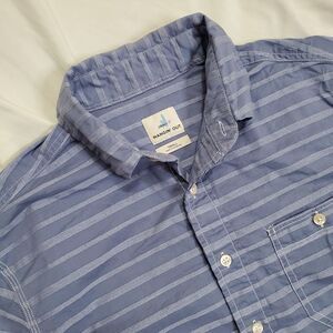 Johnnie-O‎ Hangin' Out Blue Striped Short Sleeve Button Down Shirt Size S